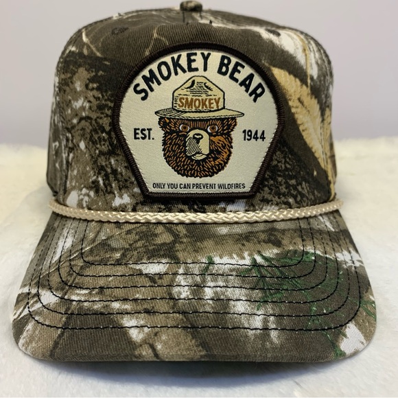 MAD Engine Other - Smokey The Bear Forest Camo Snapback Trucker Hat Rope Accent Mad Engine OSFM